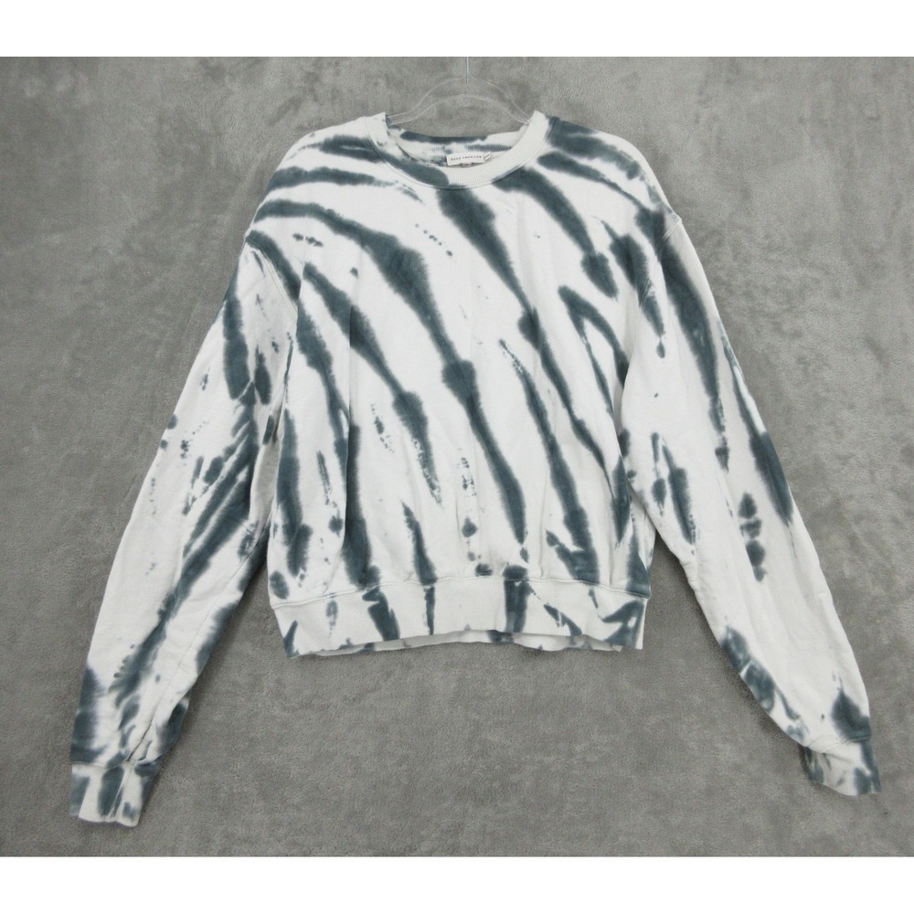 Good American Sweatshirt Womens Size 3 L Tie Dye Pullover Athletic Navy Blue